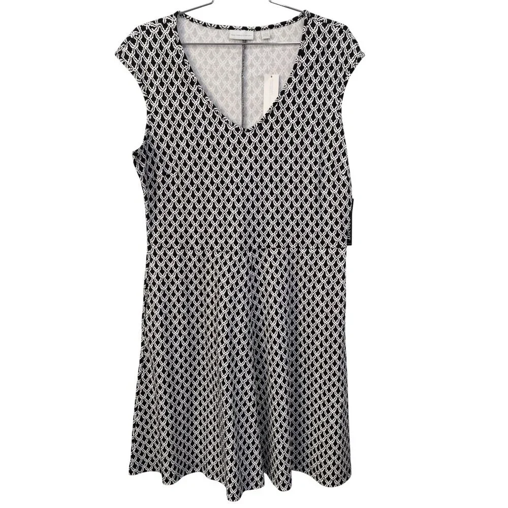 New York & Company | Dresses | New York And Company Geometric Fit And Flare  Dress Women Large Office Career New | Poshmark
